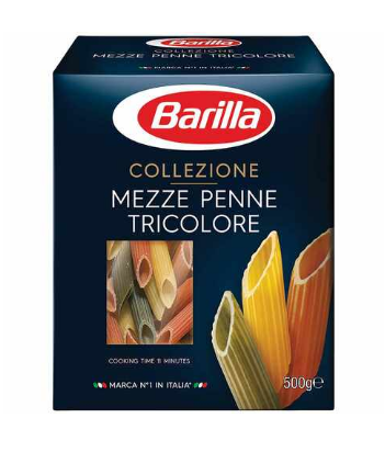 Barilla Collezione Mezze Penne Tricolore Pasta 500g