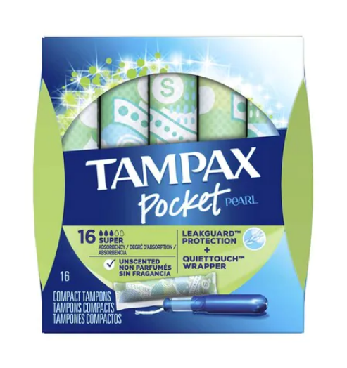 Tampax Pocket Pearl Large Sanitary Pad With Wings White 16 count
