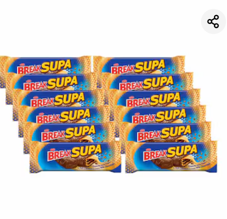 Tiffany Break Supa Crunchy Wafer Fingers in Soft Caramel and Milk Chocolate, 30g Pack of 12