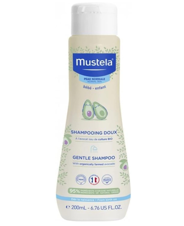 Mustela Baby Gentle Shampoo with Natural Avocado - Hair Care for Kids of all Ages & Hair Types - Tear-Free & Biodegradable Formula 200ml