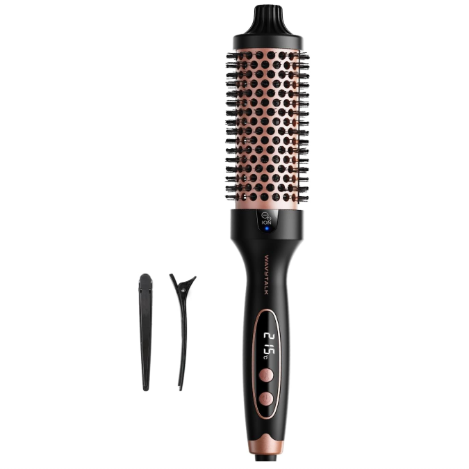 Wavytalk Blowout Boost Thermal Brush, 1.5 inch Heated Round Brush for Blowout Look, Dual Voltage, Ceramic Tourmaline, Ionic Technology, 5 Temperature Settings