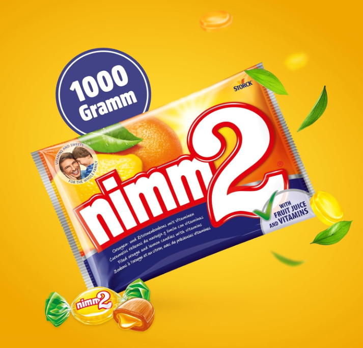 nimm2 Filled Orange and Lemon Candies With Vitamins 1000 gram