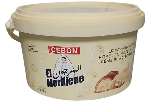 Cebon El Mordjene Hazelnut Cream Spread 2.5kg | Rich & Smooth Texture | Perfect for Breakfast & Snacks | Fillings For Cookies, Biscuits and Cakes