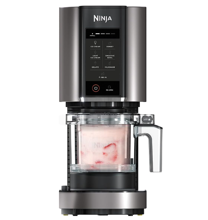 Ninja CREAMi Ice Cream & Frozen Dessert Maker [NC300UK] 7 Programs, Black/Silver