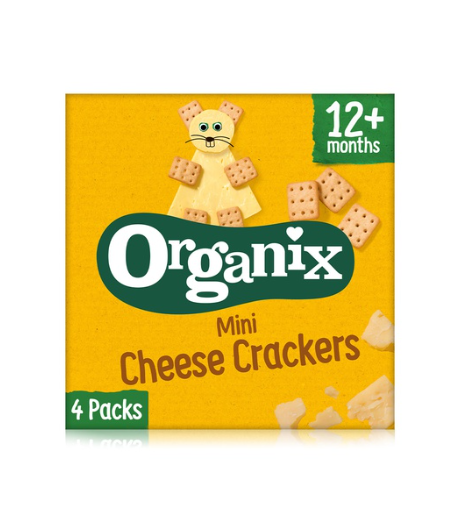 Organix mini cheese crackers 12+ months 4x 20g