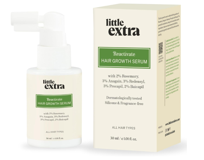 little extra Reactivate Hair Growth Serum With 2% Rosemary, Anagain, Redensyl, Procapil And Baicapil, 30Ml Bottle, For All Hair Types, 100 Grams