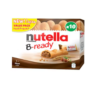 Nutella B-Ready Chocolate Hazelnut Spread Filled Wafer Bar 22g Pack of 10