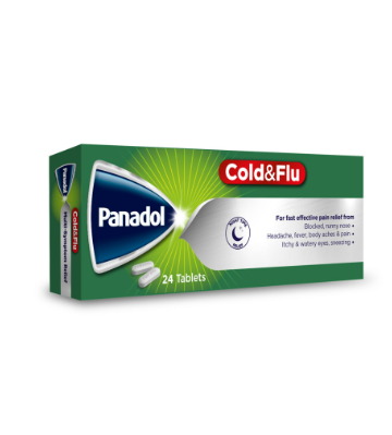 Panadol Cold & Flu Night Time Symptom Relief, 24 Tablets