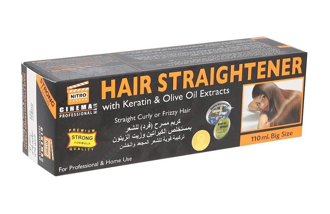 Sereese Beauty Nitro Canada Cinema Professional Keratine and Olive Extract Hair Straightener Cream for Curly Hair, 110ml