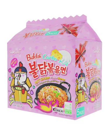 Samyang Ramen Carbonara Hot Chicken Instant Noodles 130g Pack of 5