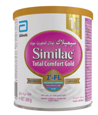 Similac Total Comfort Gold HMO 2'-FL Infant Formula Milk Powder, Stage 1, from Birth to 6 Months, 360g