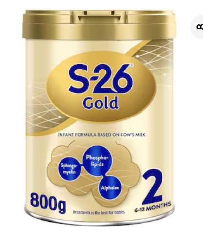 S-26 Gold 2 Stage 2, 6-12 Months Follow-on Formula Tin for Babies, 800g