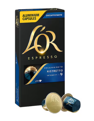 L'or Espresso Ristretto Decaffeinato Intensity 9 Coffee 10 Capsules