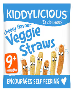 Kiddylicious Gluten-Free Cheesy Flavour Veggie Straws Finger Food 12g
