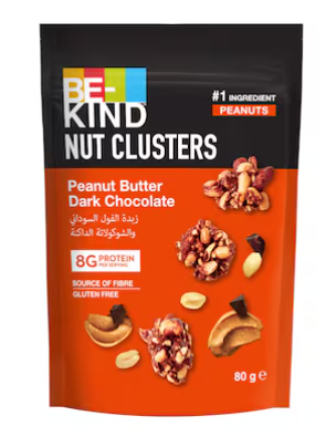 Be-Kind Peanut Butter Dark Chocolate Nut Clusters Bar, 80g