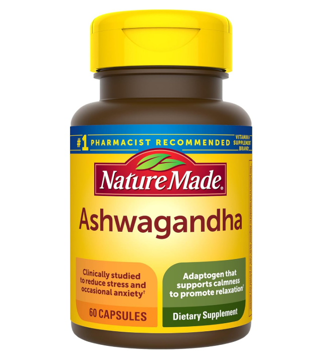 Nature Made Ashwagandha Capsules 125mg for Stress Support, 60 Capsules, 60 Day Supply