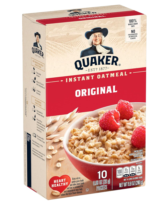 Quaker Instant Oatmeal, Original, 0.98oz Packets (10 Pack)