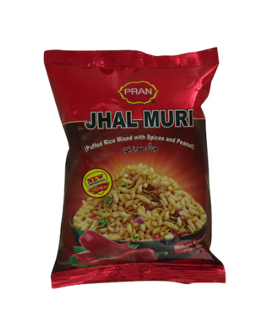 Pran Spices And Peanut Wasbi Flavor Jhal Muri Puffed Rice Mixed 50g