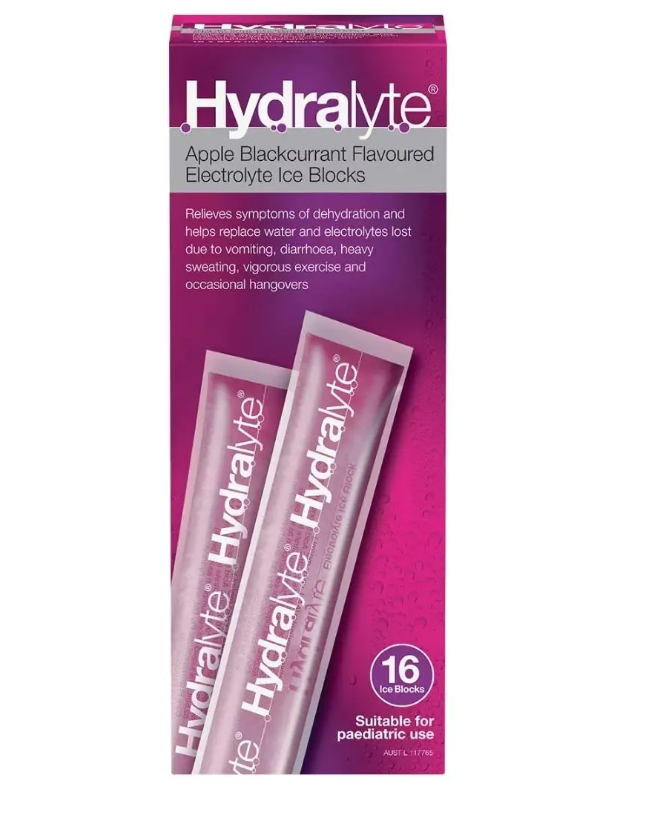 Hydralyte Black Currant Flavored Ice Blocks 16'S