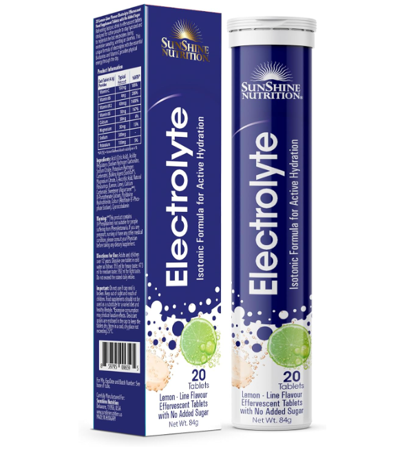 Sunshine Nutrition Isotonic Electrolyte Effervescent, 20 Tablets ( Package May Vary)