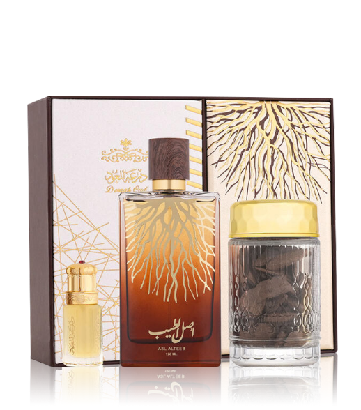 Deraah Oud Asl Al-teeb Gift Set (EDP + Perfume Oil + Mabthoth)