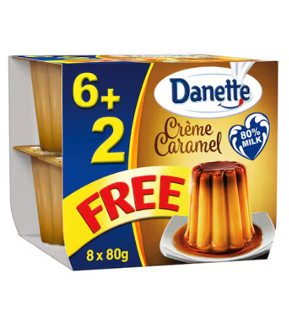 Danette Cream Caramel Dessert 80g Pack of 8