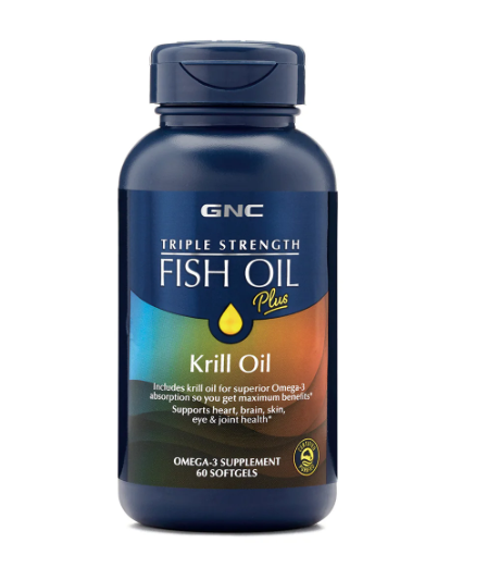 GNC Triple Strength Fish Oil Plus Krill Oil 60 softgels