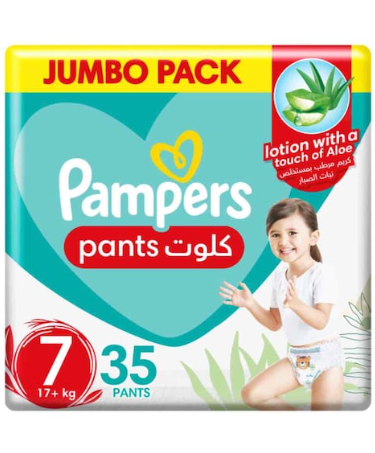 Pampers Baby-Dry Pants Diapers With Aloe Vera Lotion Size 7 (17+kg) 35 Pants