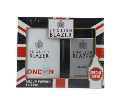 English Blazer London And Black Deodorising Talcum Powder- 2X250gms