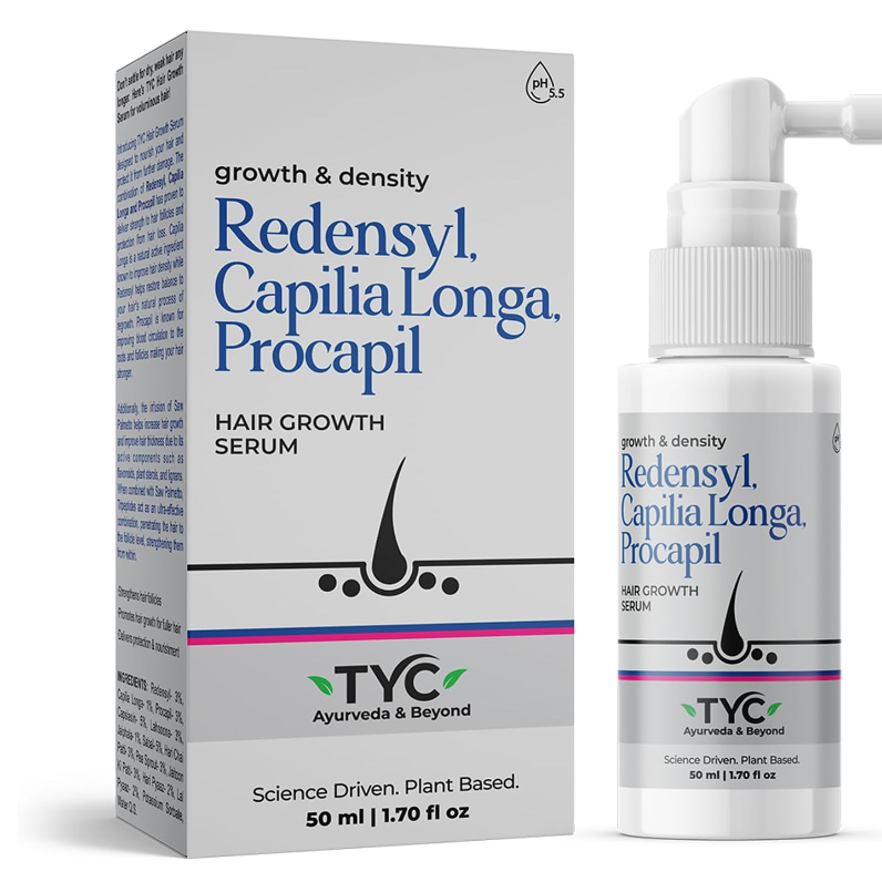 TYC - TRUST YOUR CHOICE Herbal Hair Growth Serum With 3% Redensyl, 1% Procapil & 1% Capilia Longa | Manages Hair Fall, Hair Thinning & Hair Loss | Encourage Hair Growth | Ph 5.5, 140 Grams