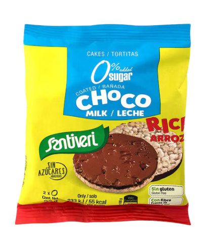 Santiveri Rice Cakes Coated With Milk Chocolate 25g