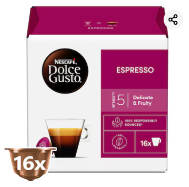 Nescafe Dolce Gusto Espresso Extra Cream Coffee, 16 Capsules