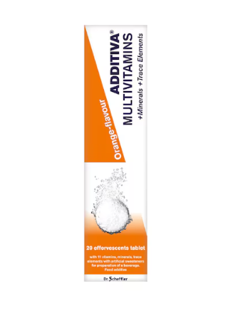 Additiva Multivitamin Minerals Orange Flavoured Effervescent 20 Tablets