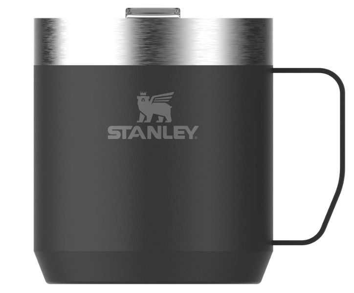 STANLEY " Classic Legendary Camp Mug 0.35L / 12 OZ Matte Black - Double-wall vacuum insulation | Stainless steel camp mug | BPA-free thermal cup | Dishwasher safe | Single server brewer compatible "