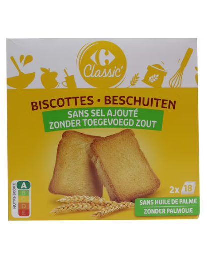 Carrefour No Added Salt Wheat Rusk 300g