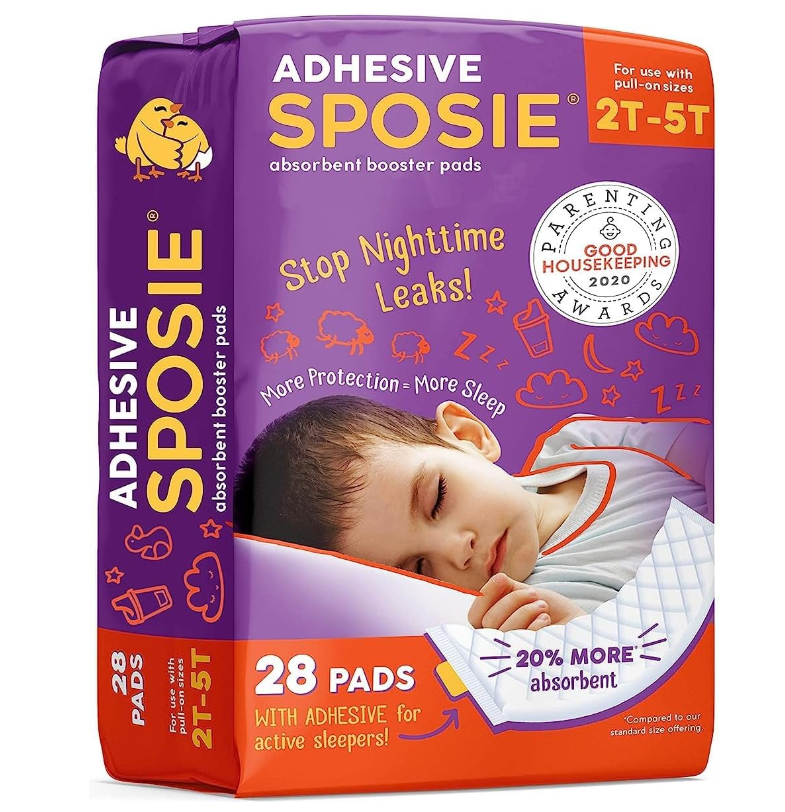Select Kids Sposie Diaper Booster Pads 2T-5T, 28 Count - Baby Diaper Pads Inserts Overnight, Diaper Liners for Nighttime Diapers, Overnight Diapers
