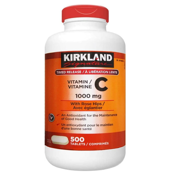 Kirkland Signature Vitamin C 1000mg with Rose Hips, 500 Tabs