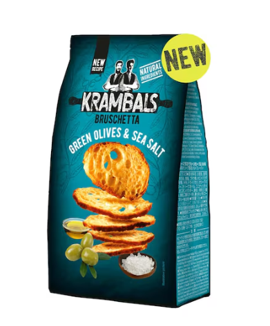 Krambals Bruschetta Green Olives and Sea Salt 70g