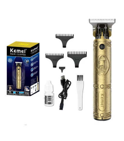 Kemei 7-Piece Professional Adjustable Blade Clipper Set 700B Gold/Black 64x30x40cm
