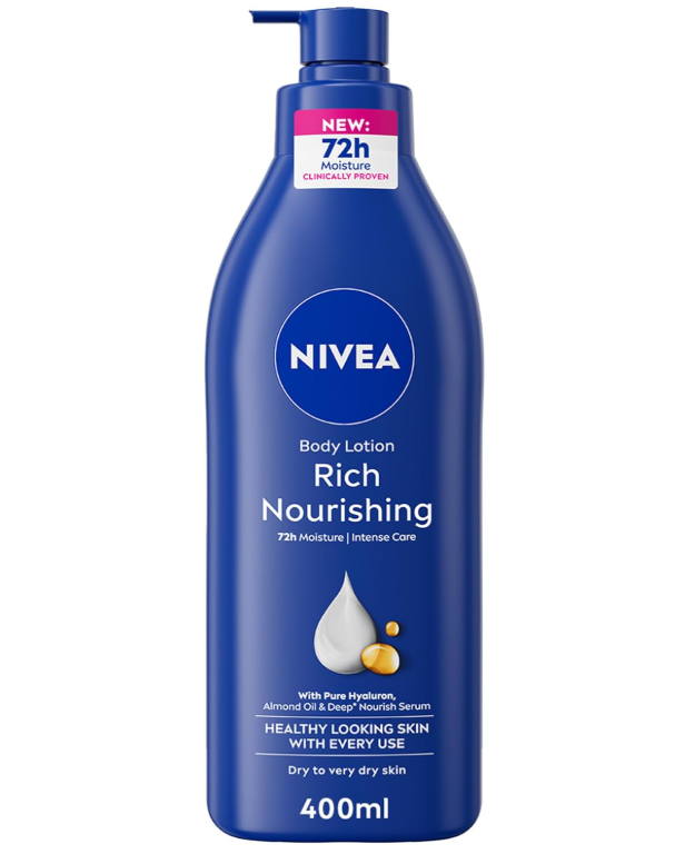 NIVEA Body Lotion for Dry to Very Dry Skin, Rich Nourishing, 5in1 Complete Care, 72H Intense Moisture, 400ml