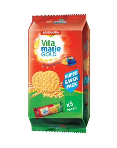 Britannia Vita Marie Gold Tea Time Biscuit Super Saver Pack 122g Pack of 5