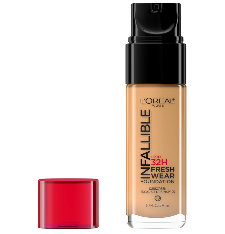 L'Oreal Paris Makeup Infallible Up to 32 Hour Fresh Wear Lightweight Foundation, 475 Sun Beige, 1 Fl Oz, Packaging May Vary