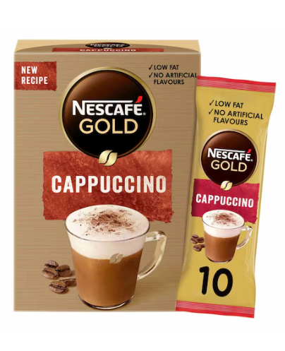 Nescafe Gold Cappuccino Sweetened Coffee Mix 15.5g Pack of 10