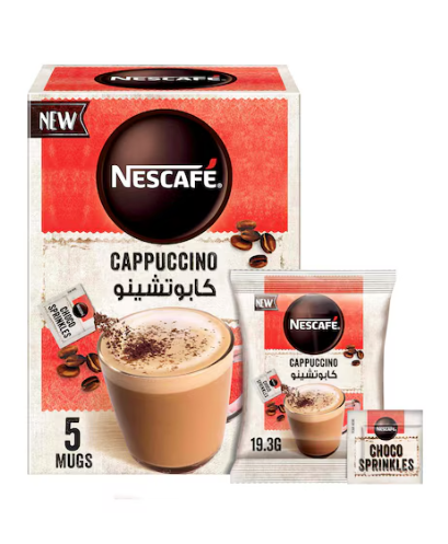 Nescafe Cappuccino Foamy Coffee Mix Choco Sprinkles 19.3g Pack of 5