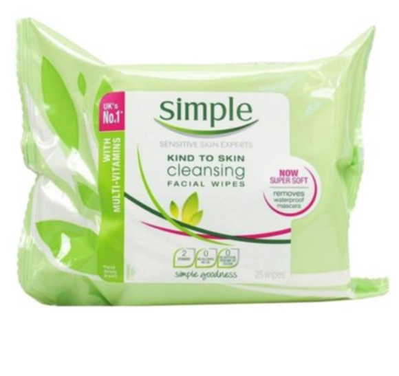 Simple Cleansing Facial Wipes 25 Counts