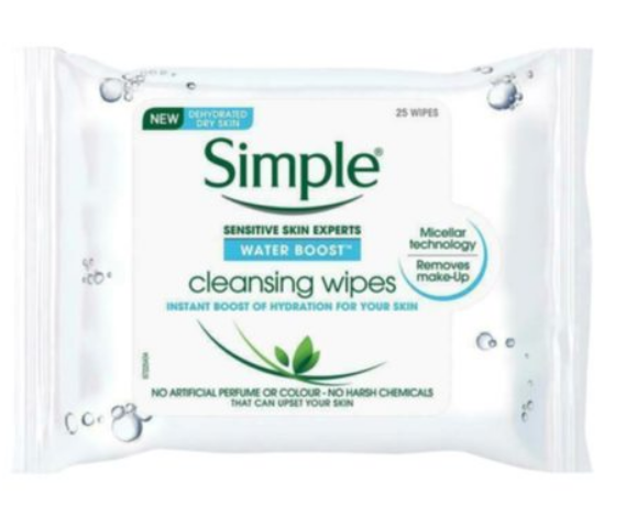 Simple Water Boost Cleansing Wipes 25 Counts