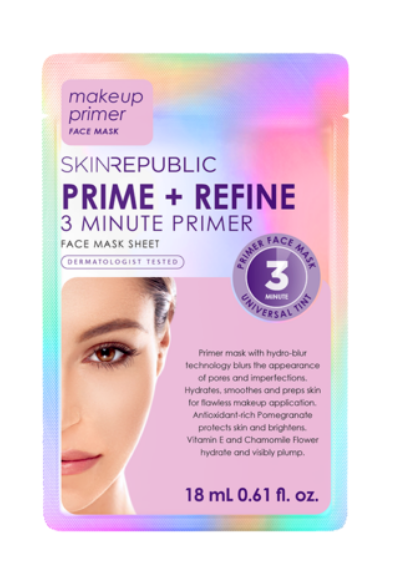 Skin Republic - Prime + Refine 3 Minute PRIMER Face Mask Sheet 18ML