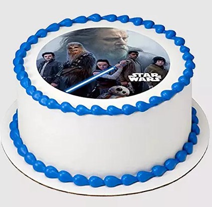 Star Wars Round Chocolate Photo Cake