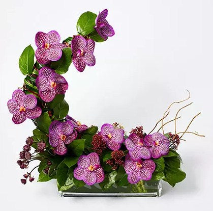 Striking Mixed Flowers Rectangular Vase Arrangement