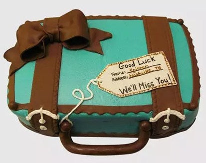 Suitcase Farewell Chocolate Cake